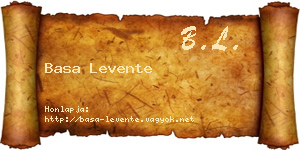 Basa Levente névjegykártya